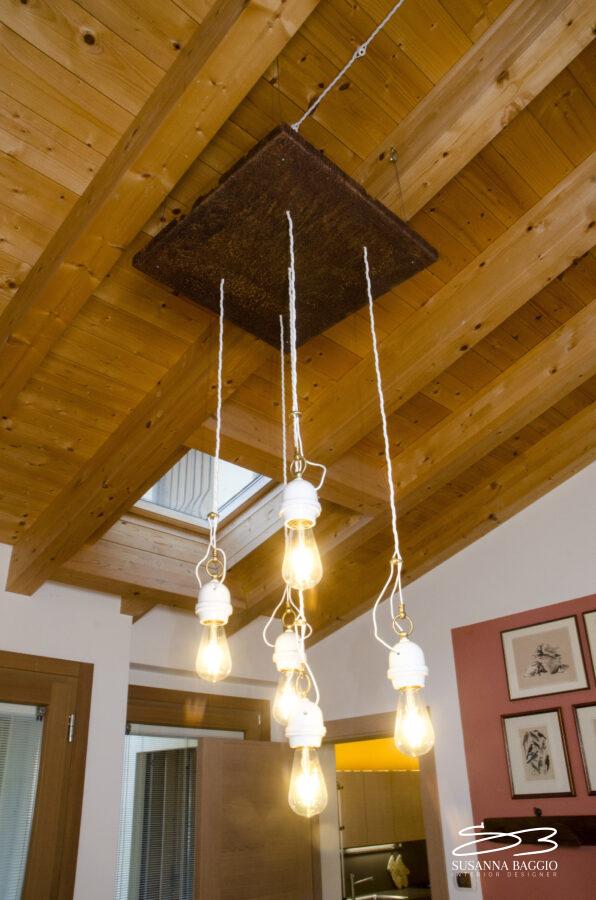 lampadario base corten
